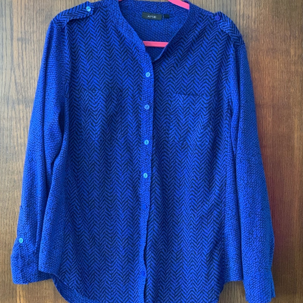 Royal blue and black Apt 9 blouse